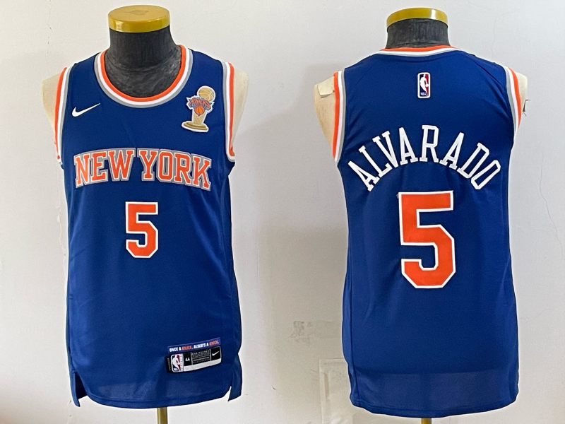 Men New York Knicks #5 Alvarado blue 2026 Nike NBA jersey 07230020->new york knicks->NBA Jersey
